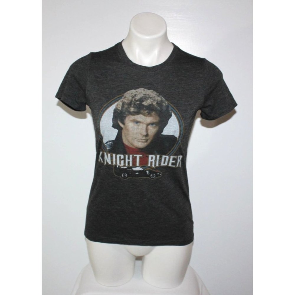 KNIGHT RIDER Gray Poly Blend T Shirt Top Size S